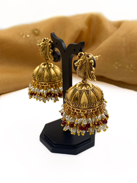 JOYFEEL 1 Pair Retro Indian Bell Earrings Pearl Crystal Pendant Drop Ear  Stud Women Girls Wedding Dangle Party Jewelry - Walmart.com